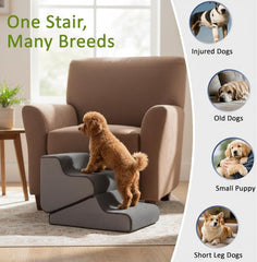 2-in-1 Dog Ramp and Steps for Beds and Sofas