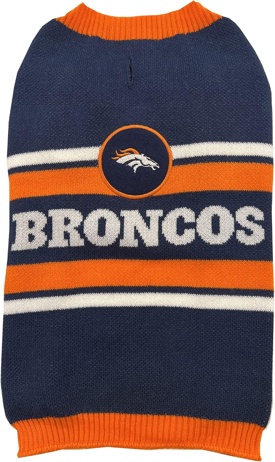 Denver Broncos knit dog sweater
