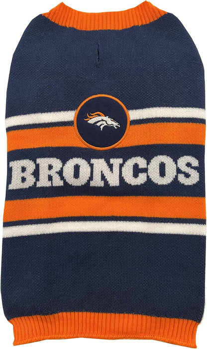 Denver Broncos knit dog sweater