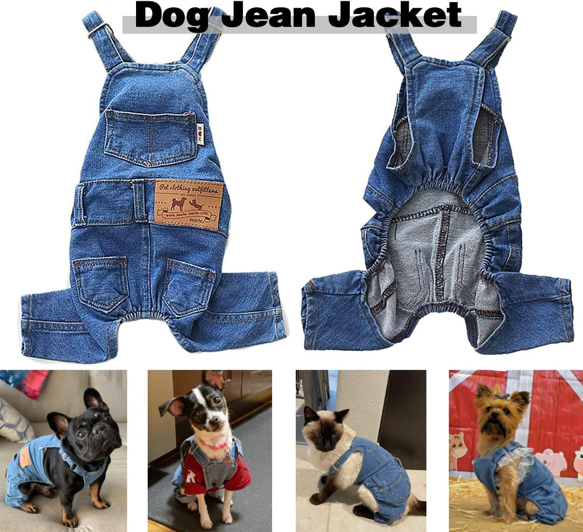 Adjustable Denim Overalls for Dogs & Cats
