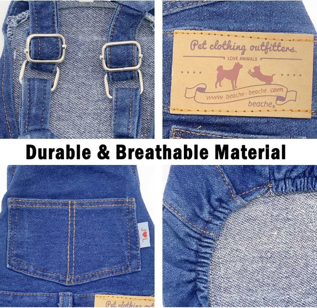 Adjustable Denim Overalls for Dogs & Cats