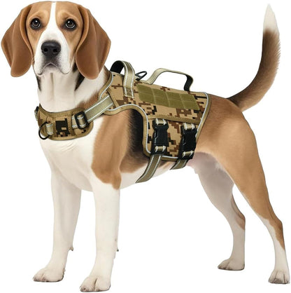 Heavy-Duty MOLLE Tactical Dog Harness, Medium to XL
