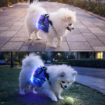 LED Fiber Optic Dog Harness with Remote for Small Pets