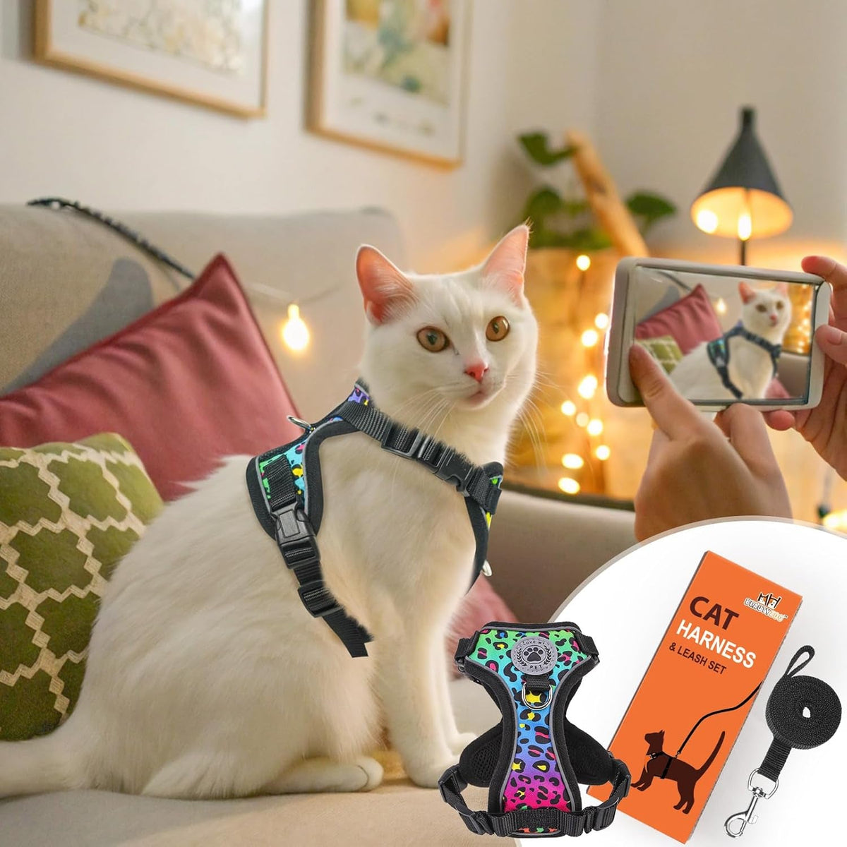 Soft Vest Cat Harness and Leash, Escape-Proof Fit