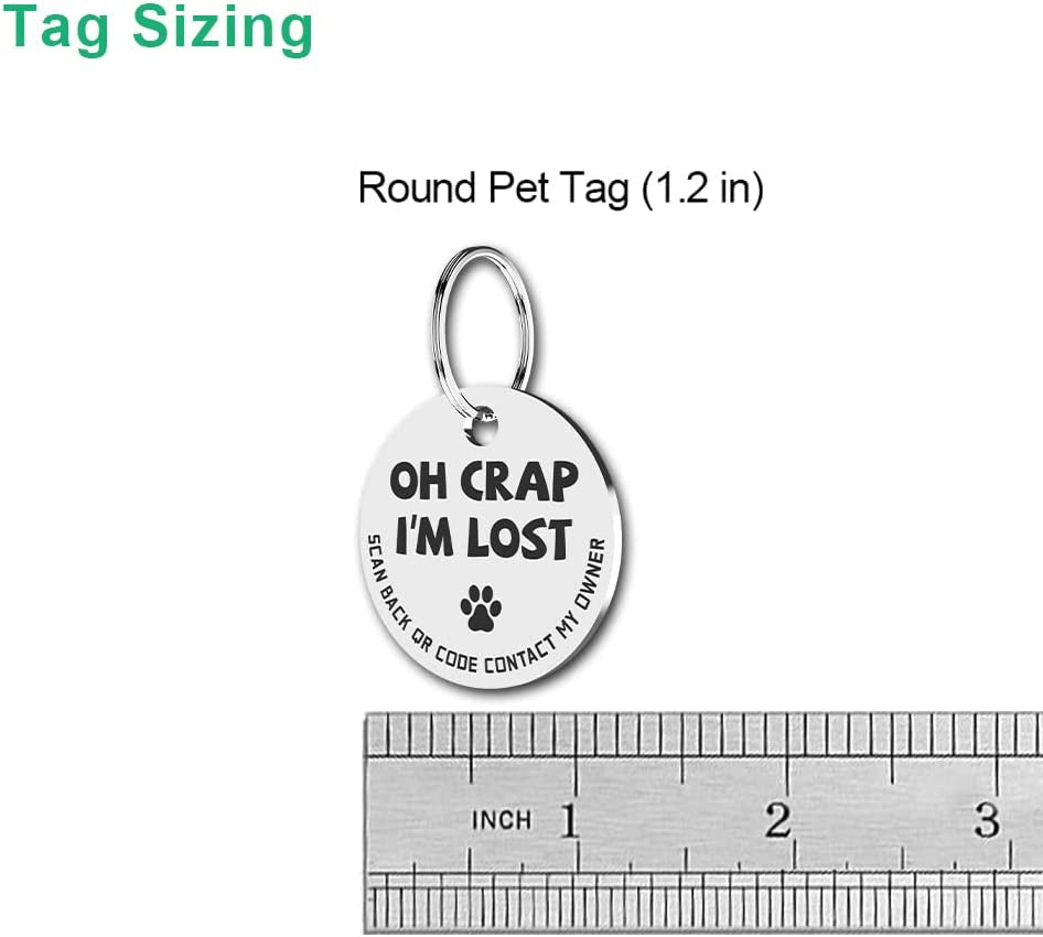 Stainless Steel QR Code Pet ID Tag