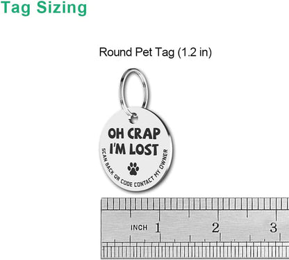 Stainless Steel QR Code Pet ID Tag
