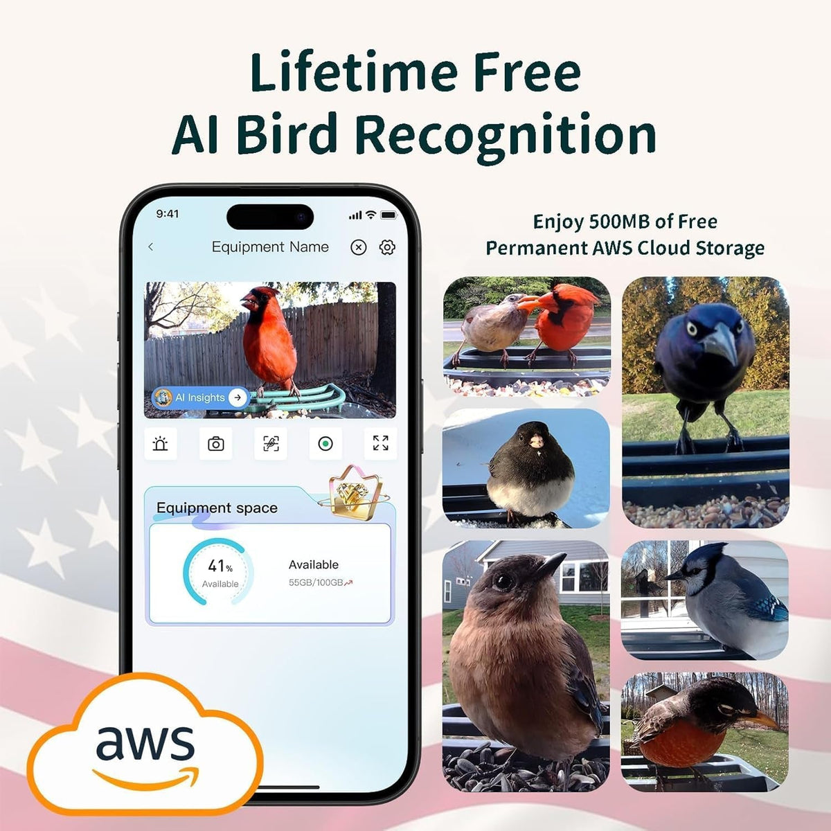 Feeder app showing AI bird identification results