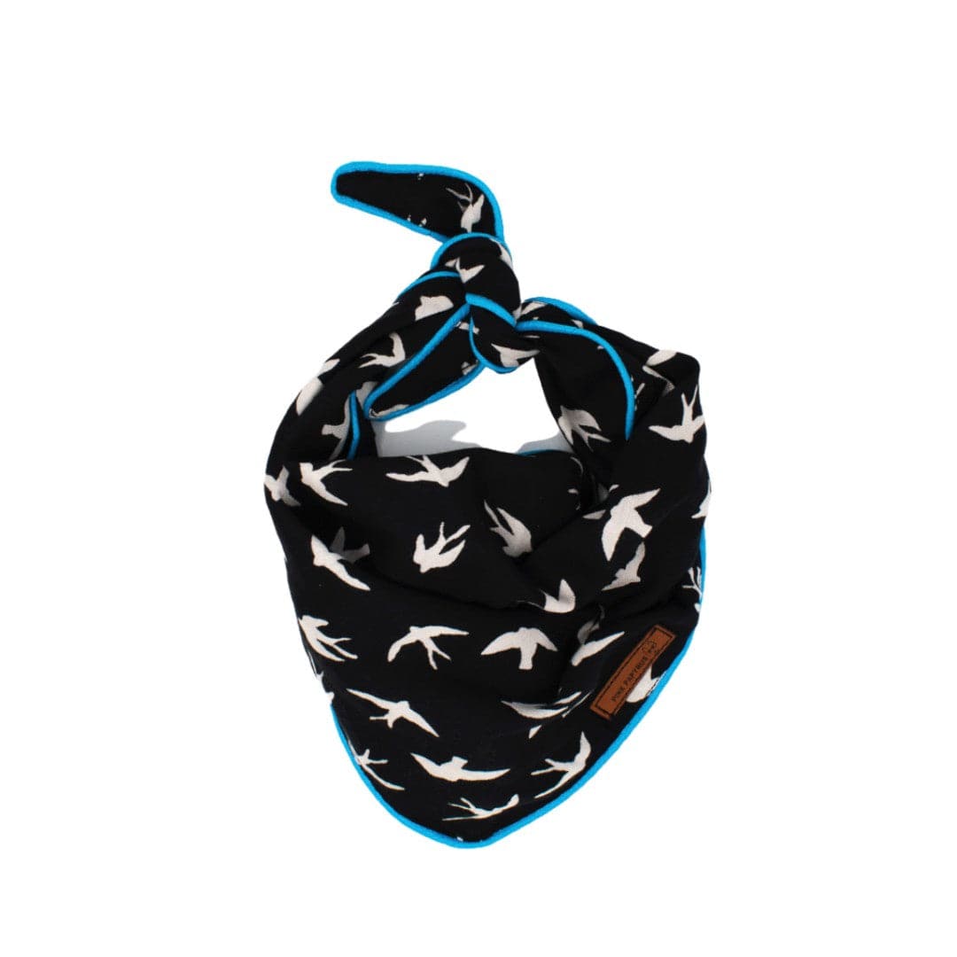 Alex – Bird Print Dog Bandana, Reversible & No-Fold