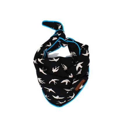 Alex – Bird Print Dog Bandana, Reversible & No-Fold
