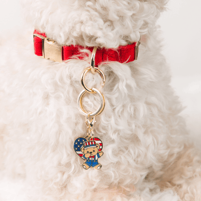 American Heart & Dabbing American Bear Dog Collar Charm Set — additional photo 2