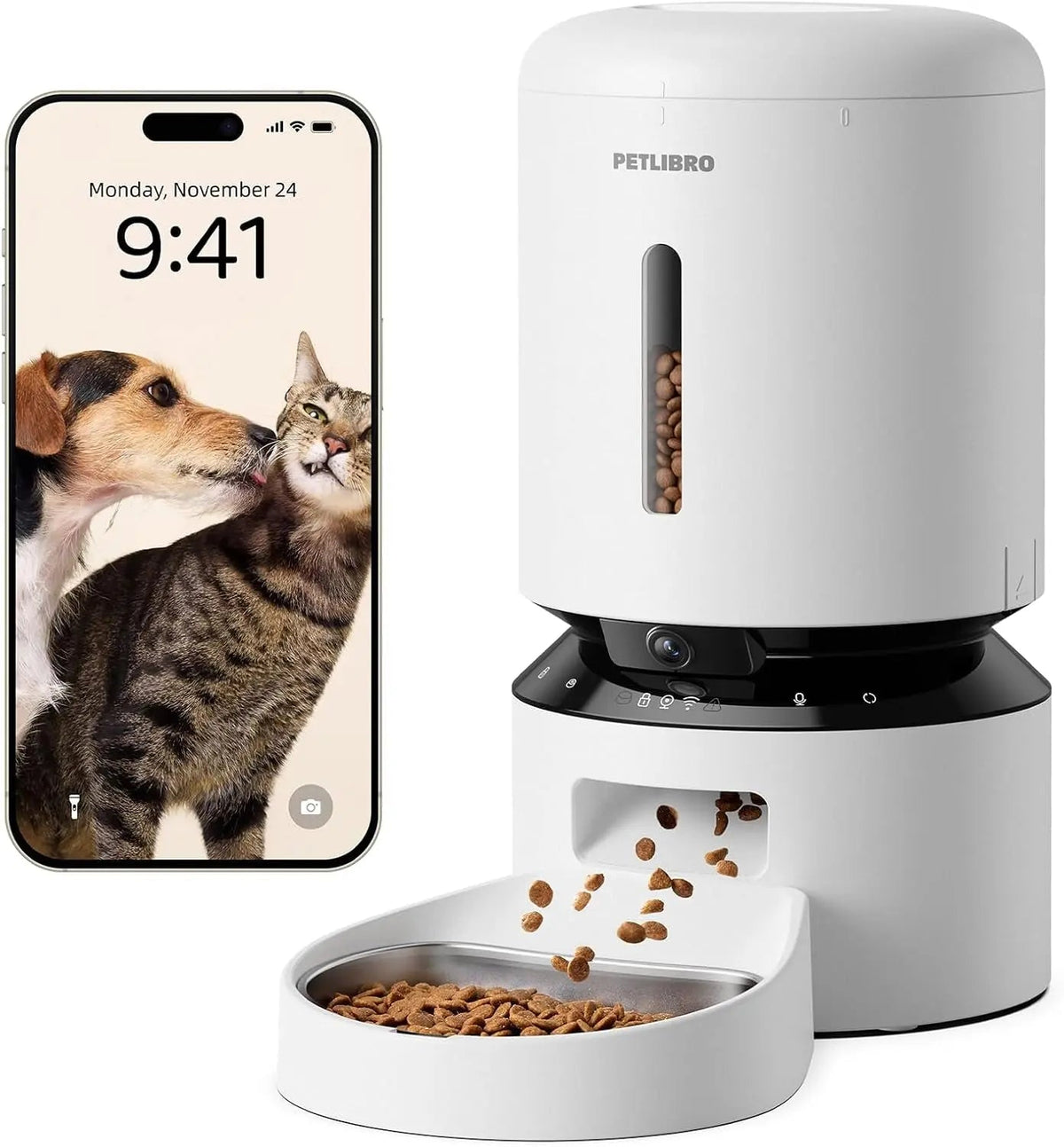 Automatic Pet Feeder with Camera, 3L or 5L, Timed Portions