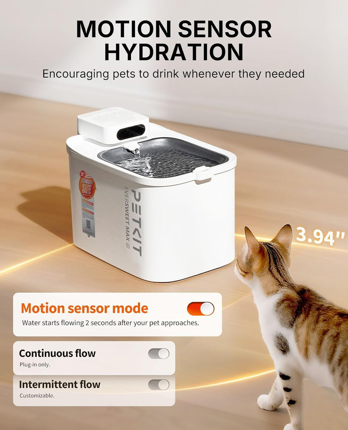 PETKIT Cordless Pet Water Fountain with App Control, 3 L