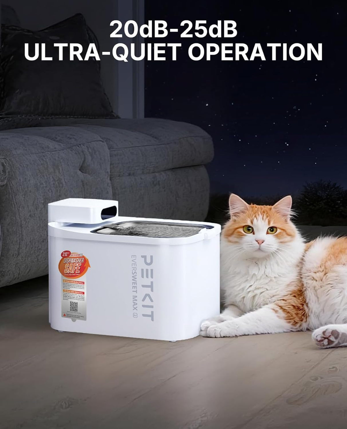 PETKIT Cordless Pet Water Fountain with App Control, 3 L