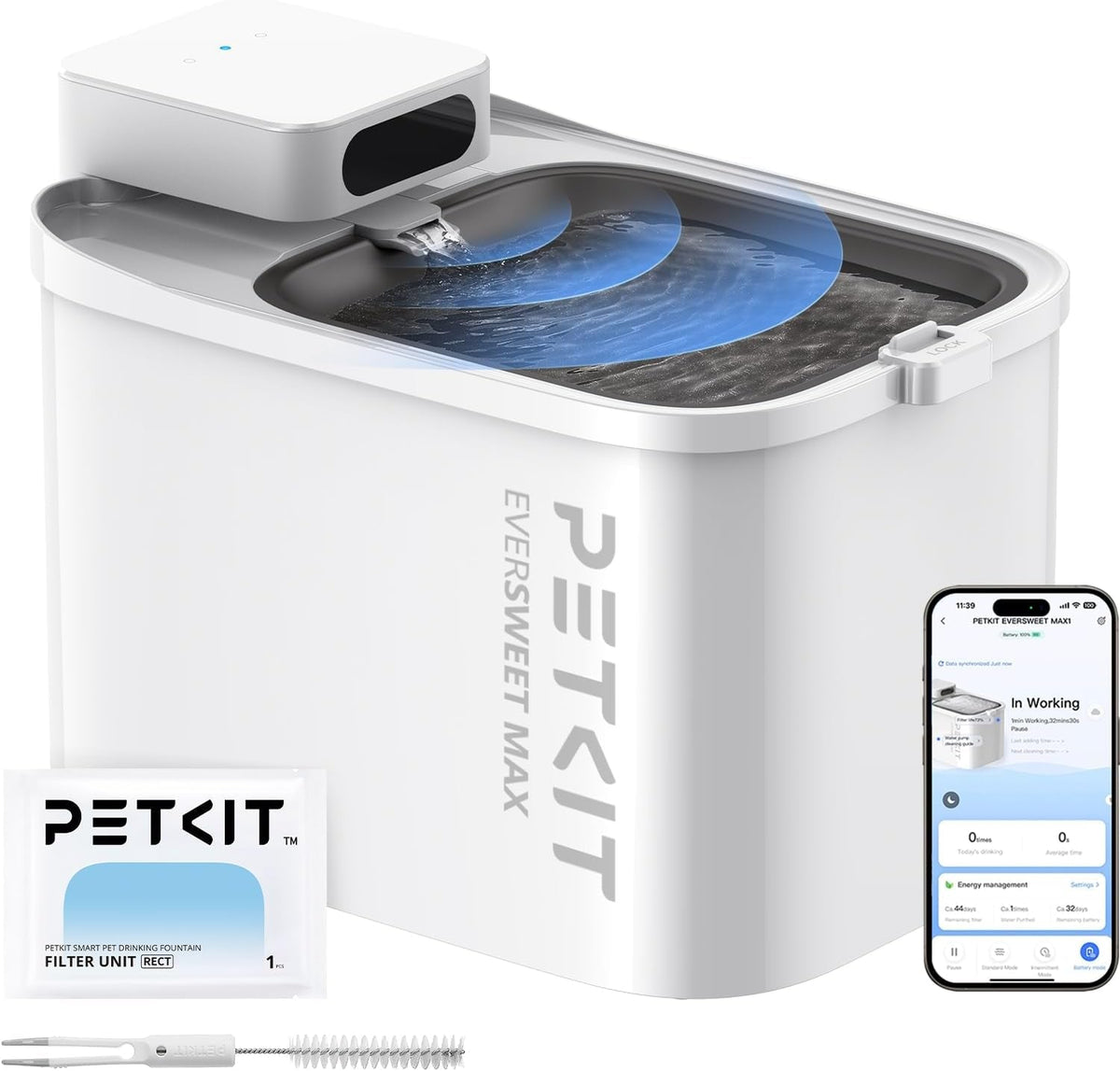 PETKIT Cordless Pet Water Fountain with App Control, 3 L