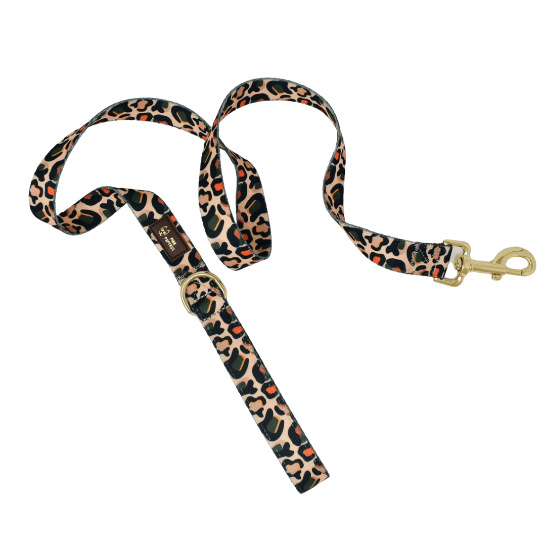 Beckett – Leopard Print Dog Leash 4ft & 6ft, Padded Handle