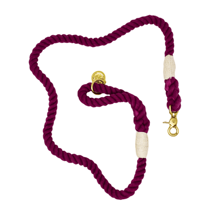 Bree – Organic Cotton Rope Dog Leash, Magenta
