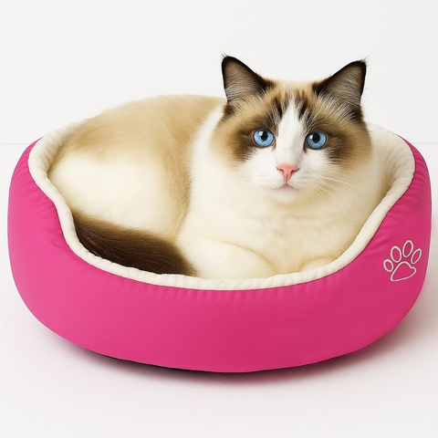 Calming Donut Cat Bed, Washable with Non-Slip Base