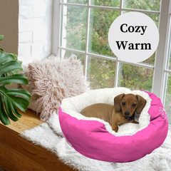 Calming Donut Cat Bed, Washable with Non-Slip Base