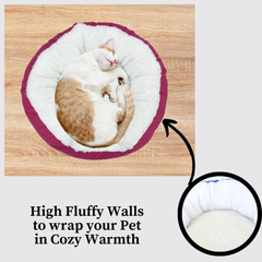 Calming Donut Cat Bed, Washable with Non-Slip Base