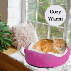 Calming Donut Cat Bed, Washable with Non-Slip Base