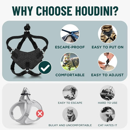Escape-Proof Cat Walking Harness and Leash Set
