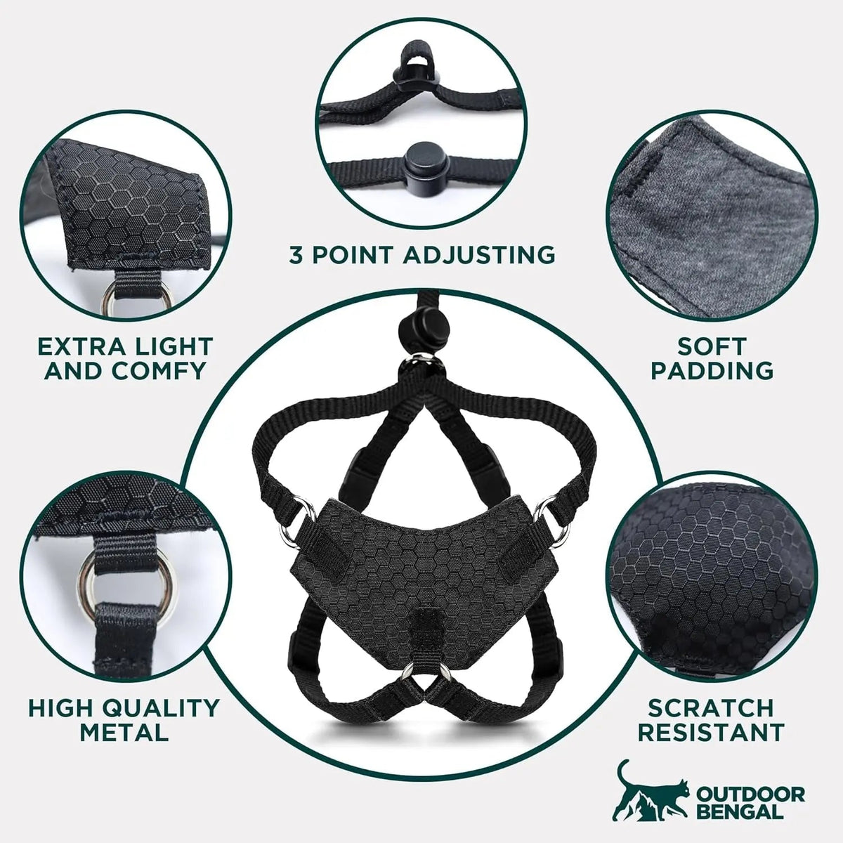 Escape-Proof Cat Walking Harness and Leash Set