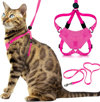 Escape-Proof Cat Walking Harness and Leash Set