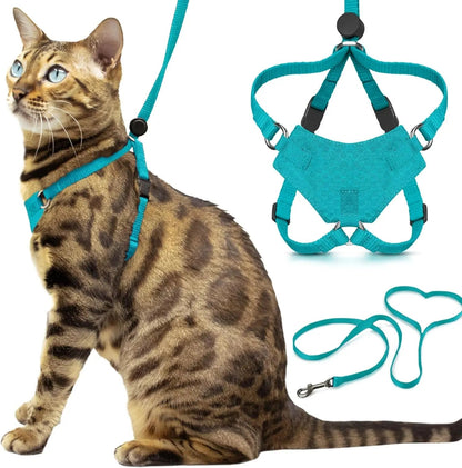 Escape-Proof Cat Walking Harness and Leash Set