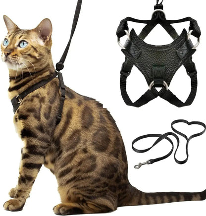 Escape-Proof Cat Walking Harness and Leash Set