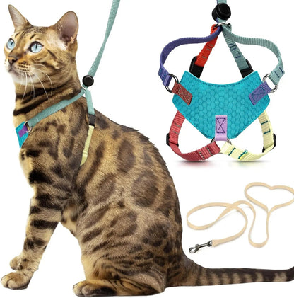 Escape-Proof Cat Walking Harness and Leash Set