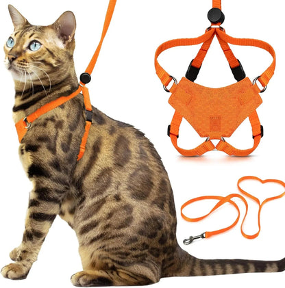 Escape-Proof Cat Walking Harness and Leash Set