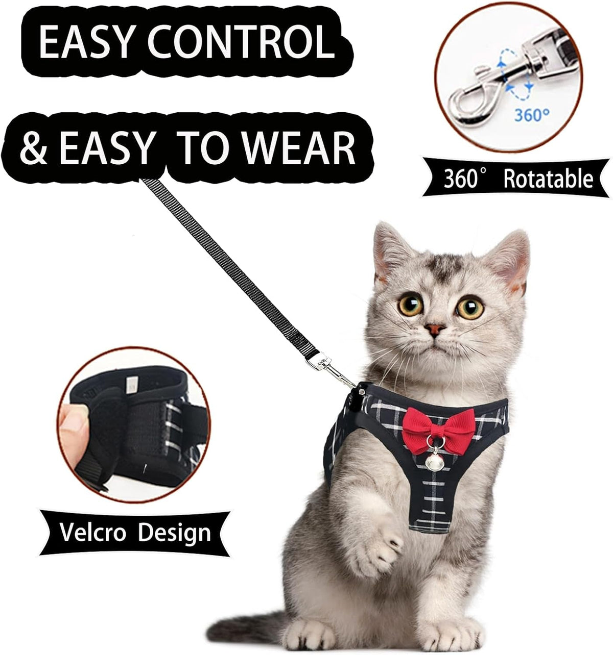 Mesh Cat Harness and Leash Set, Adjustable Vest