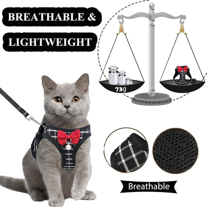 Mesh Cat Harness and Leash Set, Adjustable Vest