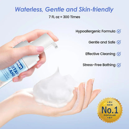 Waterless Cat Shampoo with Brush, No-Rinse