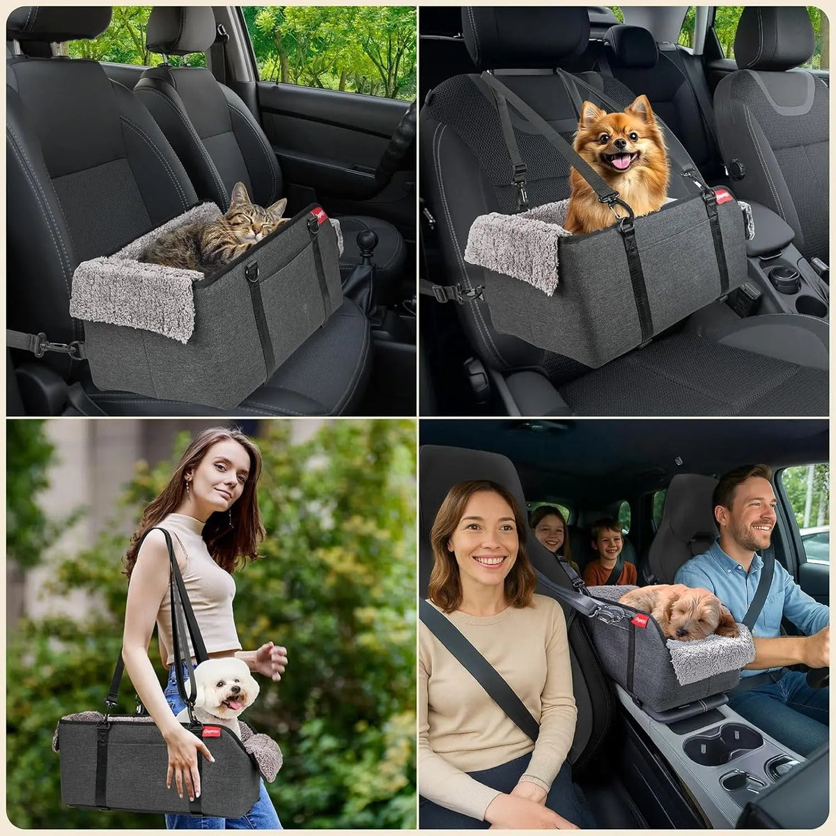 Center Console Dog Car Seat for Small Dogs