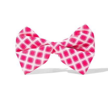 Chrishell – Gingham Dog Bow Tie for Any Collar, S & L