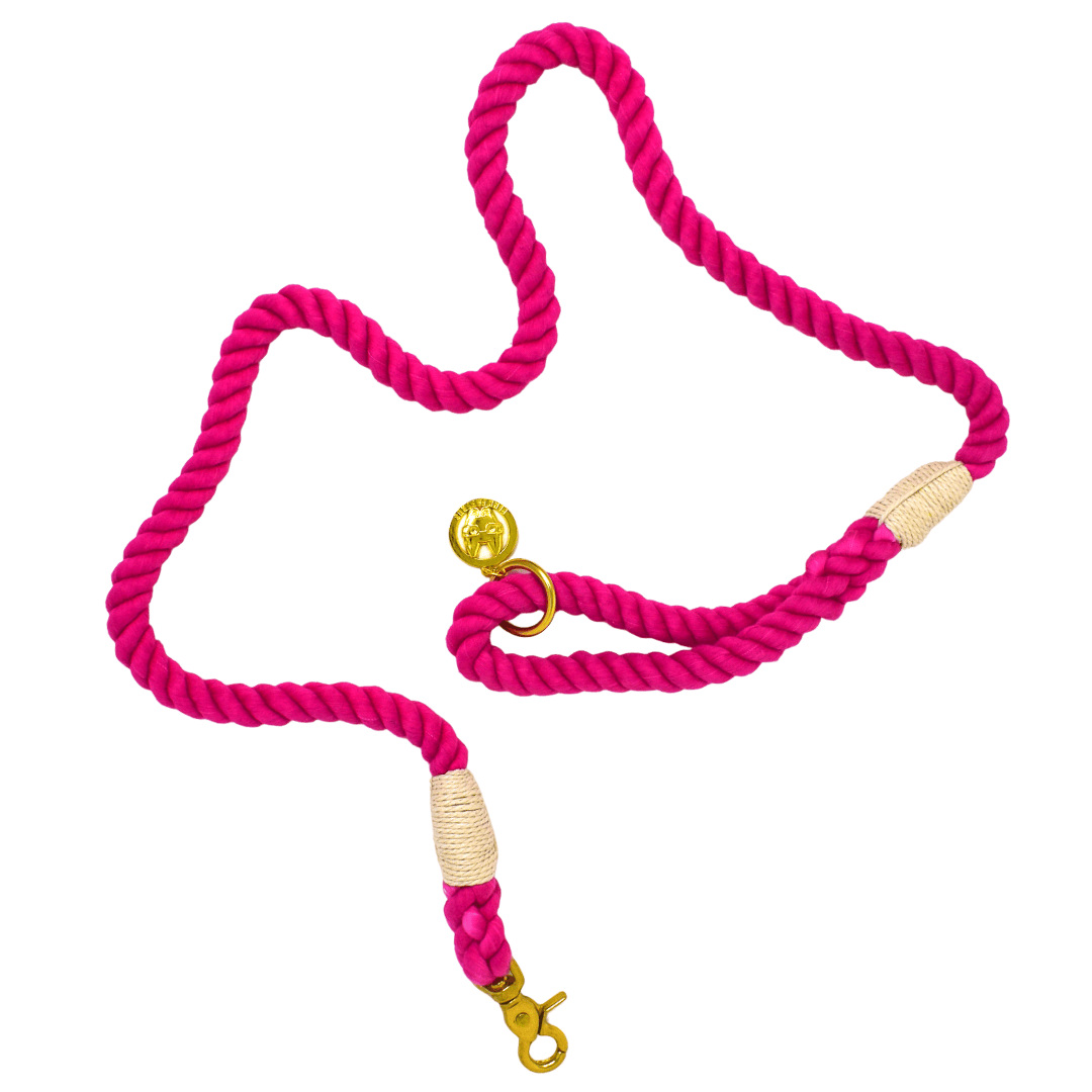 Christine – Organic Cotton Rope Dog Leash, Pink