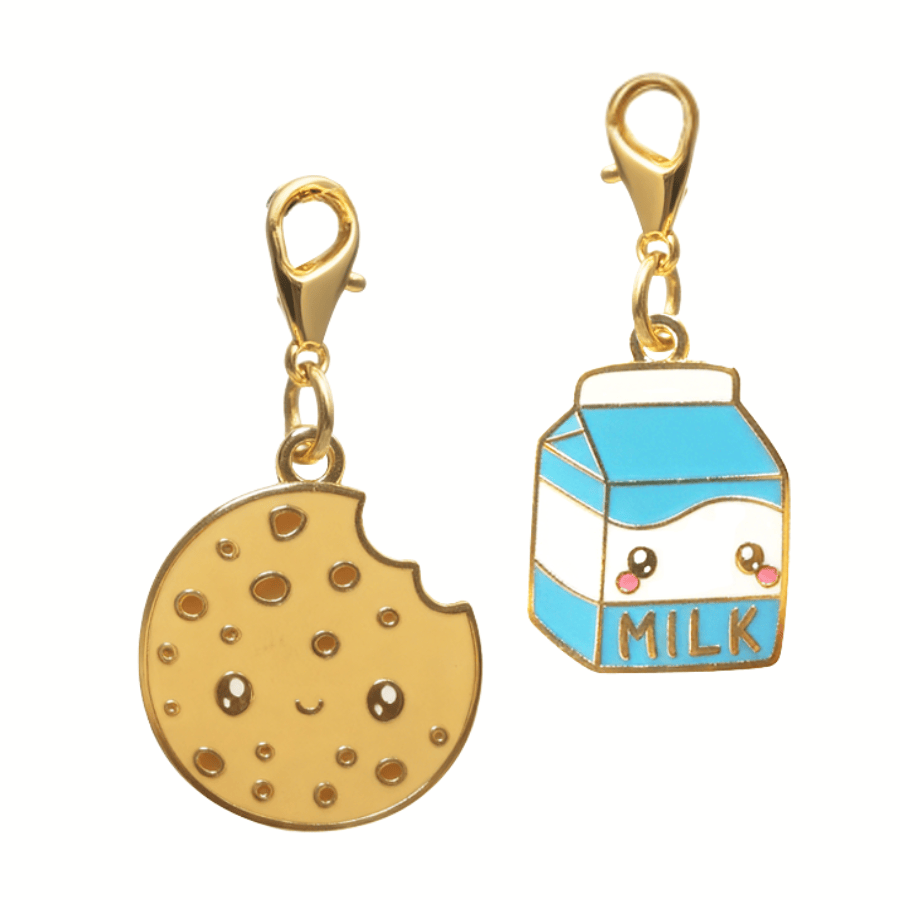 Cookie & Milk Dog Collar Charm Set — 2 Charms