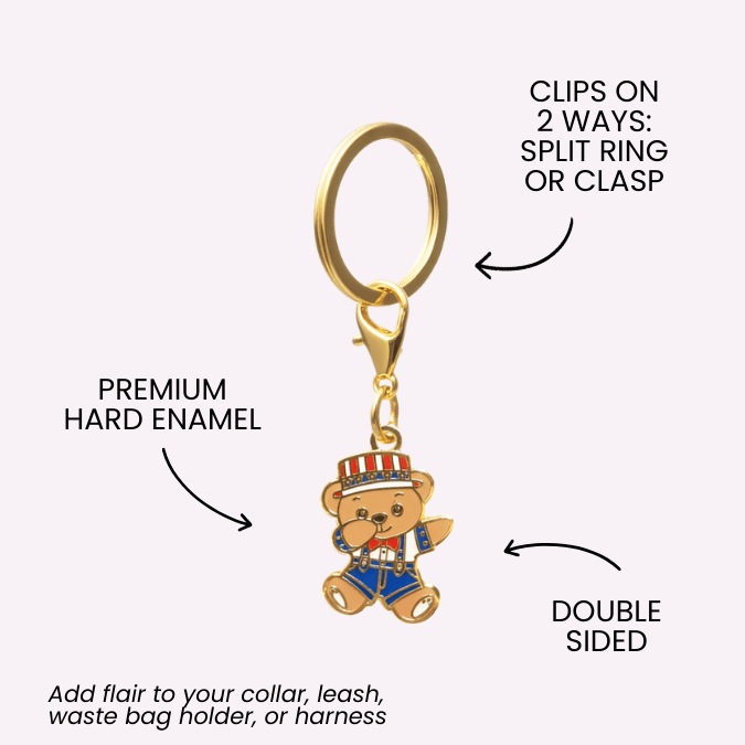 Dabbing American Bear Dog Collar Charm — additional photo 4