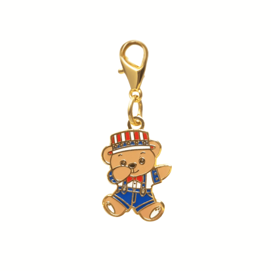 Dabbing American Bear Dog Collar Charm — Clips On Anywhere