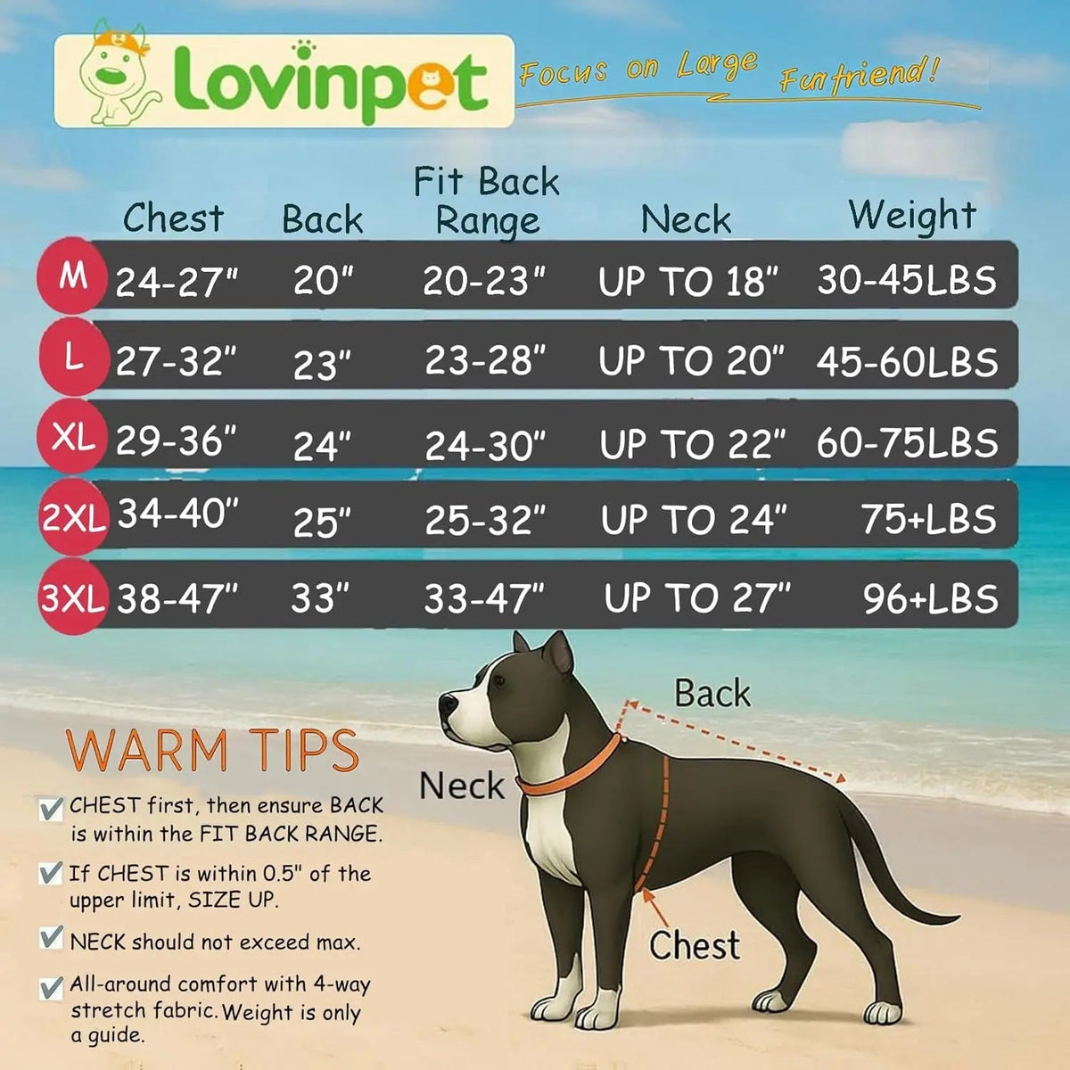 Large Dog Pajamas, Anti-Lick Recovery Suit
