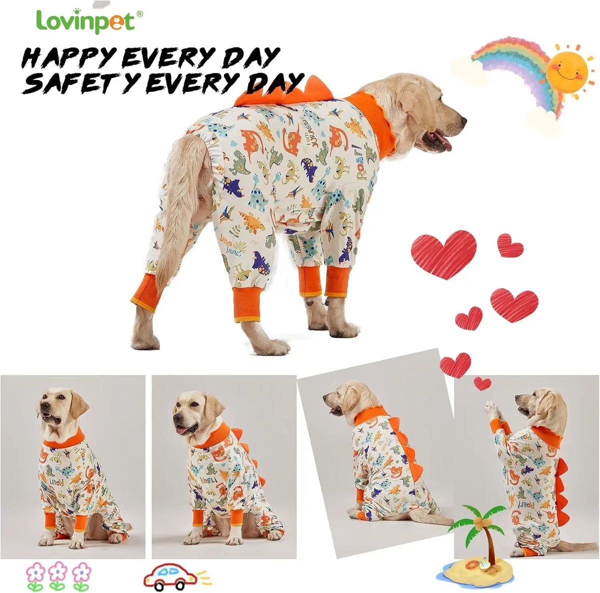 Large Dog Pajamas, Anti-Lick Recovery Suit
