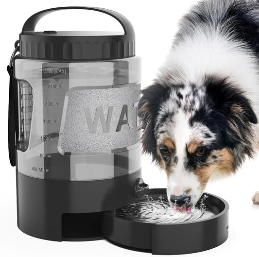Leak-Proof Dog Travel Water Bottle with Built-In Bowl