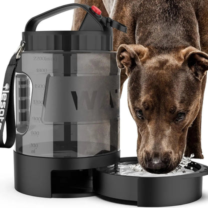 Leak-Proof Dog Travel Water Bottle with Built-In Bowl