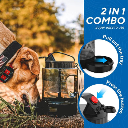 Leak-Proof Dog Travel Water Bottle with Built-In Bowl