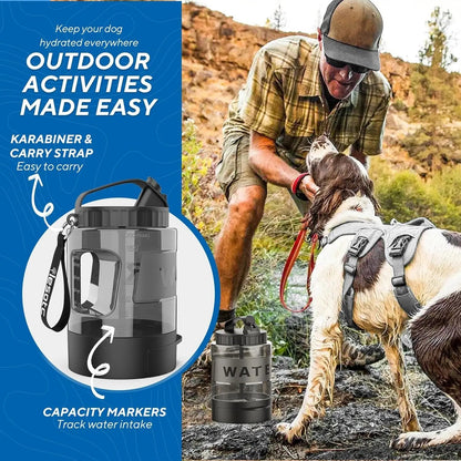Leak-Proof Dog Travel Water Bottle with Built-In Bowl