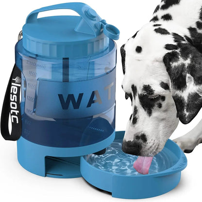 Leak-Proof Dog Travel Water Bottle with Built-In Bowl