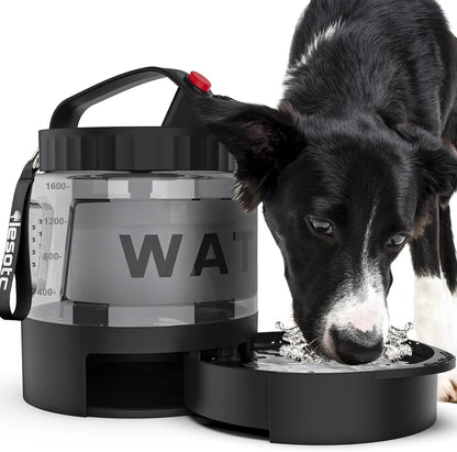 Leak-Proof Dog Travel Water Bottle with Built-In Bowl