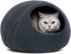 Handmade Merino Wool Felt Cat Cave Bed