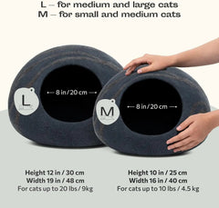 Handmade Merino Wool Felt Cat Cave Bed